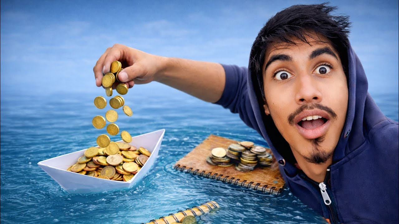 Paper Boat vs Coins 😱 How Many Coins Before It Sinks?