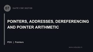 PDS-07: Pointers, Addresses, Dereferencing and Pointer Arithmetic | GATE CSE 2027/28 PDS