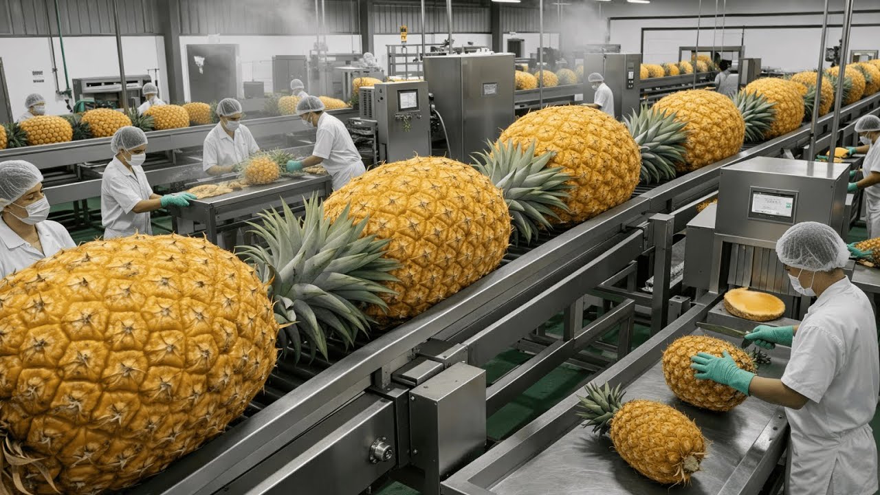 Inside a Modern Pineapple Factory (Full Process)