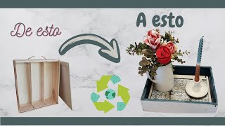 INCREÍBLE transformación   ♻ recicla una CAJA DE VINOS  DECOUPAGE