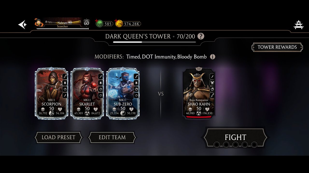 Dark Queen’s Tower Boss Battle 70 Fight + Reward MK Mobile