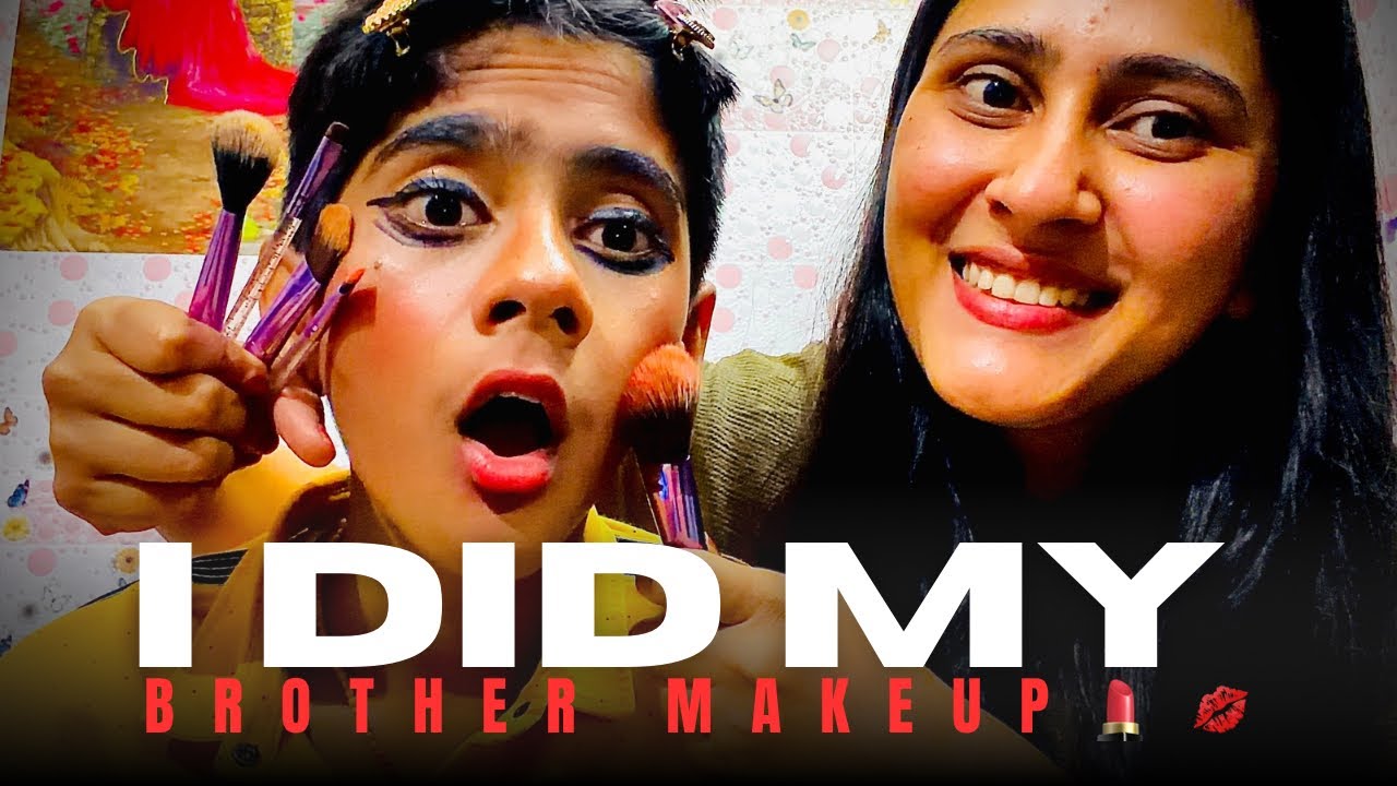 I DID MY BROTHER'S MAKEUP 😱😃💄💋.             || Muskan Lifestyle || #youtube #trending #viral 