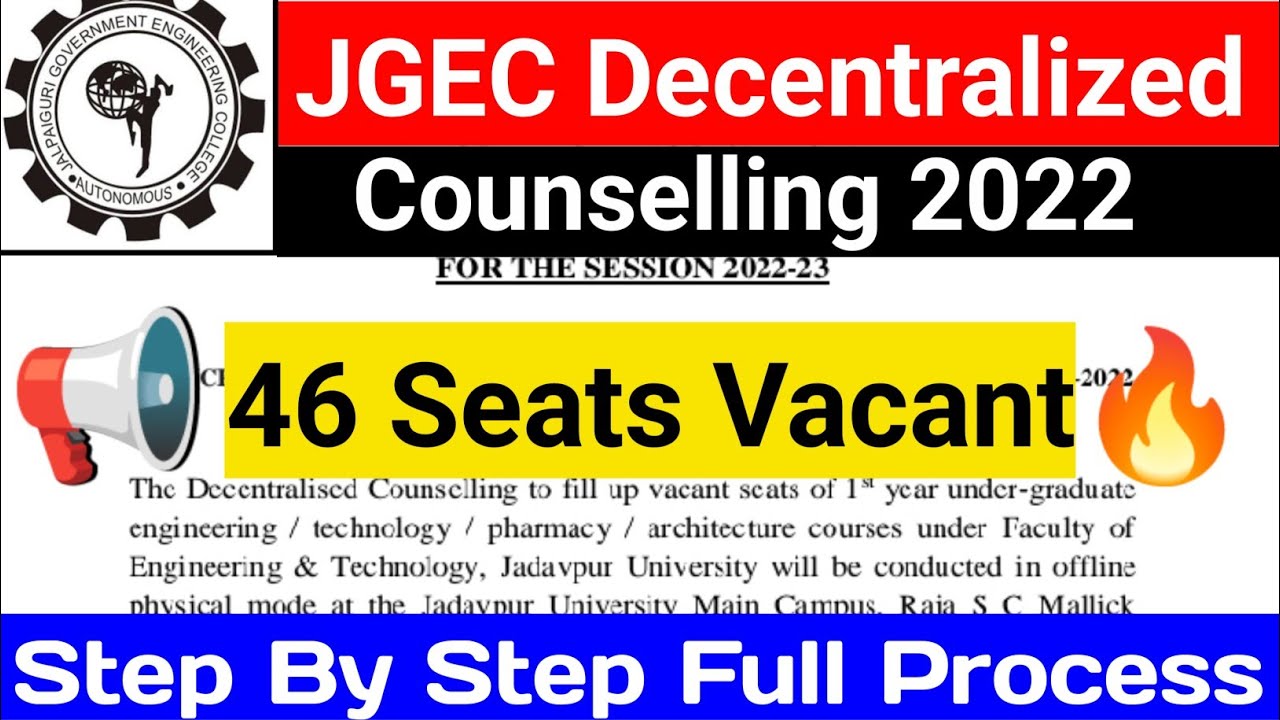 JGEC Decentralized Counselling 2022 🔥 Official Notice Application