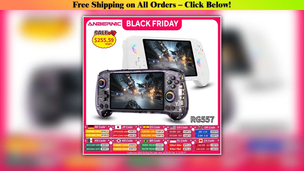 ANBERNIC RG557 Handheld Game Console 5.48" AMOLED Screen Dimensity 8300 Android Retro Video Player