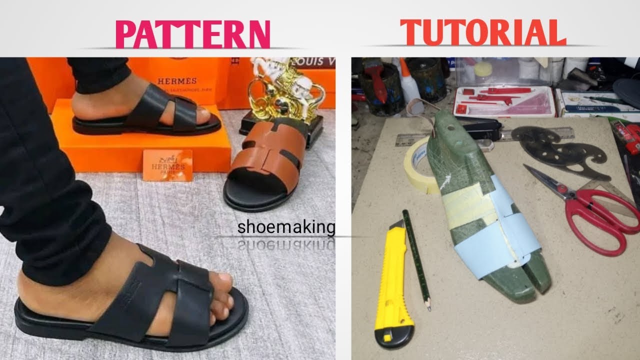 Как сделать выкройку для этих мужских модных тапочек Hermes 