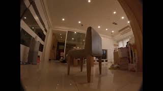 Dangerous FPV drone cinematic indoor flight action camera hidden gaps crashed hard living room glitc