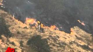 Raw Video: Wildfires Threaten Wash. Homes