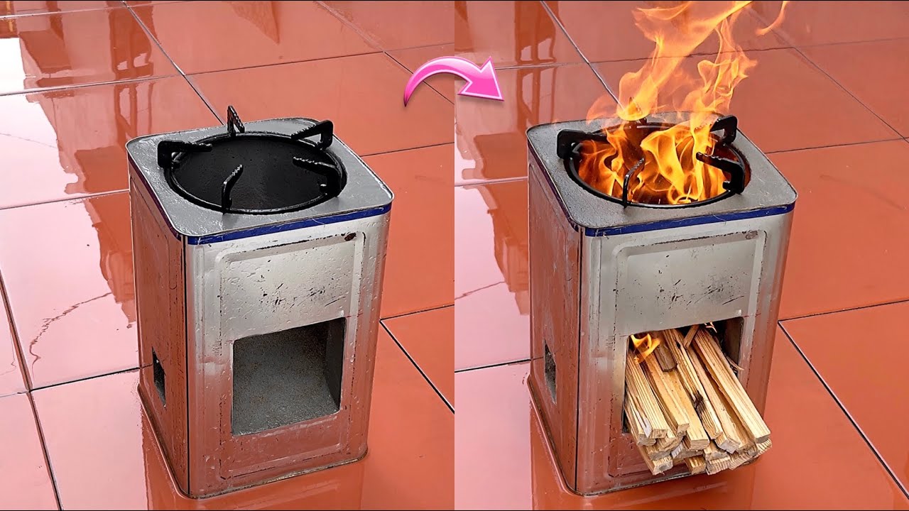 Outdoor wood stove for the family Creative ideas from cement and non