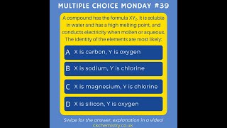 Chemistry A Level multiple choice: bonding, structure and formulae