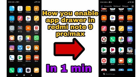 How to enable app drawer in Redmi note 9 pro/max || Redmi note 9 pro/max hidden features
