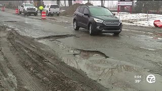Drivers frustrated over massive potholes on Haggerty between Ecorse and Van Born