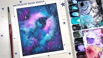 Watercolor a Colorful Galaxy / Nebula : Step by Step Tutorial : Beginner Watercolor
