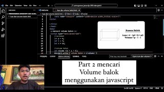 tugas ke3 matakuliah,mencari volume balok menggunakan JavaScript