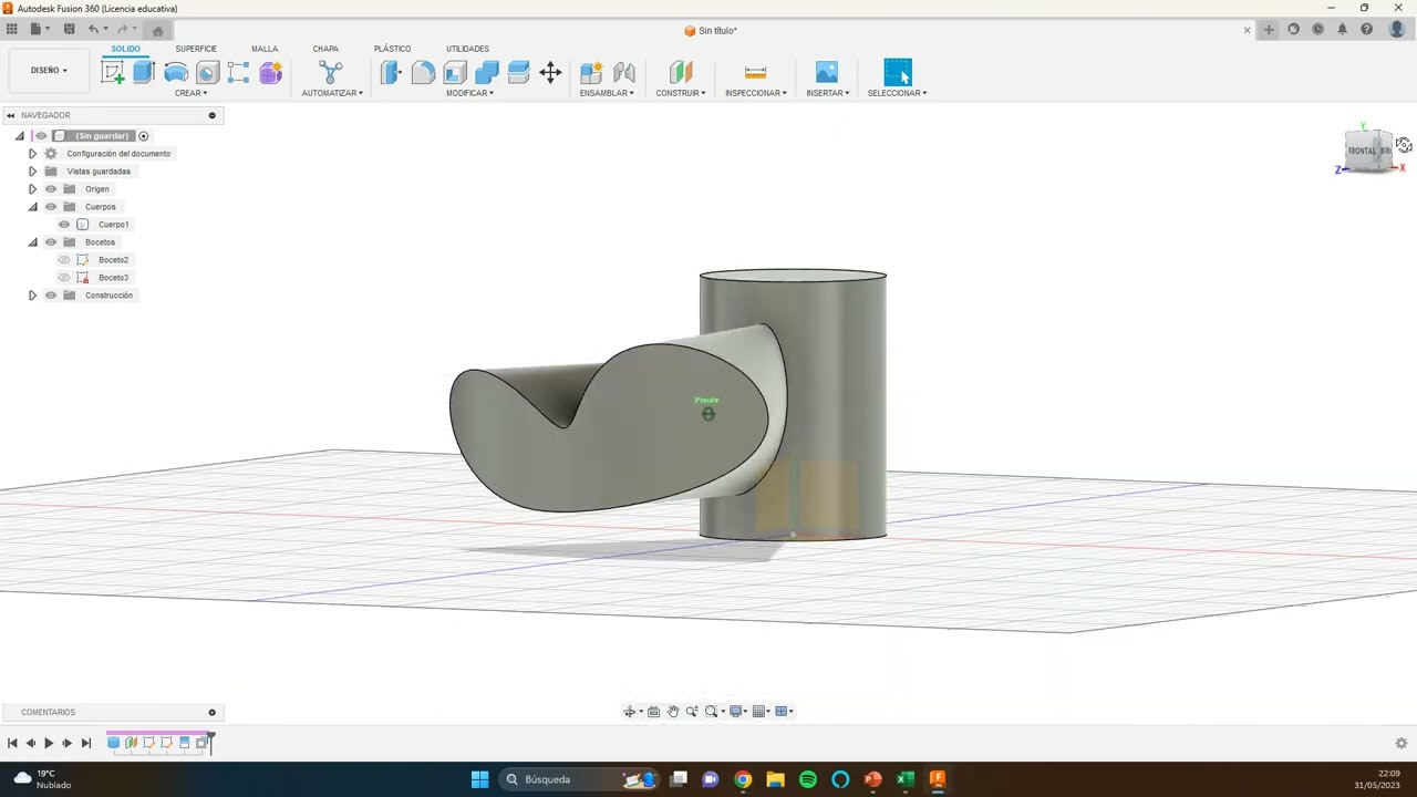 Fusion 360 - Proyectar Sobre una Superficie Curva