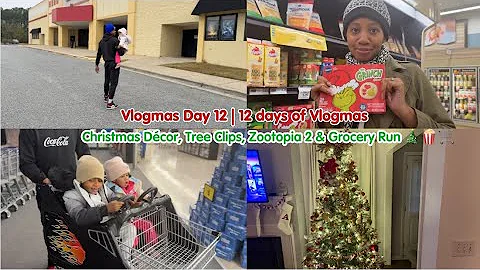 Vlogmas Day 12 | Christmas Décor, Tree Clips, Zootopia 2 & Grocery Run 🎄🍿🛒