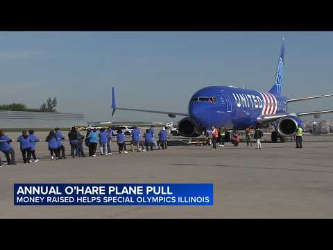 More than 110 teams pull plane at O'Hare, raise more than $230,000 for Special Olympics Illinois