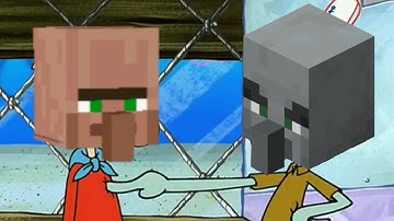 Villager vs Pillager (Spongebob scene big nose)