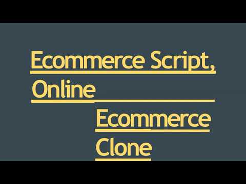 Ecommerce Script, Online Ecommerce Clone