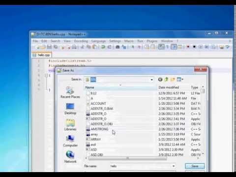 How to write c or c++ programs in notepad and run it