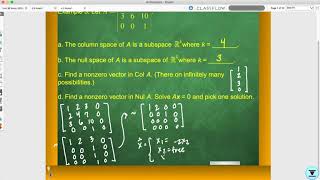 4.2 Null Spaces, Column Spaces, and Linear Transformations