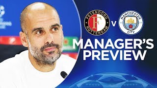 PEP GUARDIOLA & STONES PREVIEW | Feyenoord v Man City | Champions League 2017-18 screenshot 2