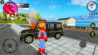 Spider Hero Drives Limo Car and Skate #5 - Open World City With Citizens - Android Gameplay screenshot 5