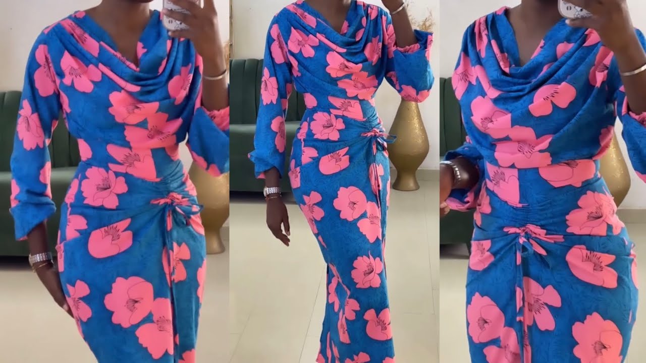 Простое и легкое платье с воротником-хомутом // обучающее видео по кройке и шитью//