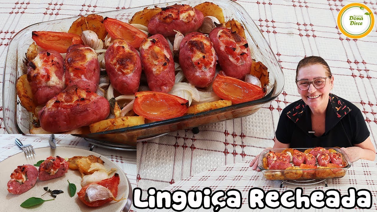 VEJA COMO É SIMPLES RECHEAR LINGUIÇA | LINGUIÇA RECHEADA ASSADA | LINGUIÇA ASSADA COM LEGUMES #503