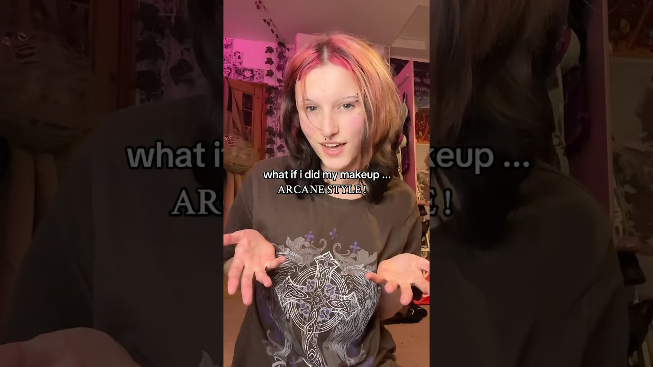 ARCANE MAKEUP ! #makeup #makeuptutorial #mua #makeupshorts #arcane #leagueoflegends #league #jinx