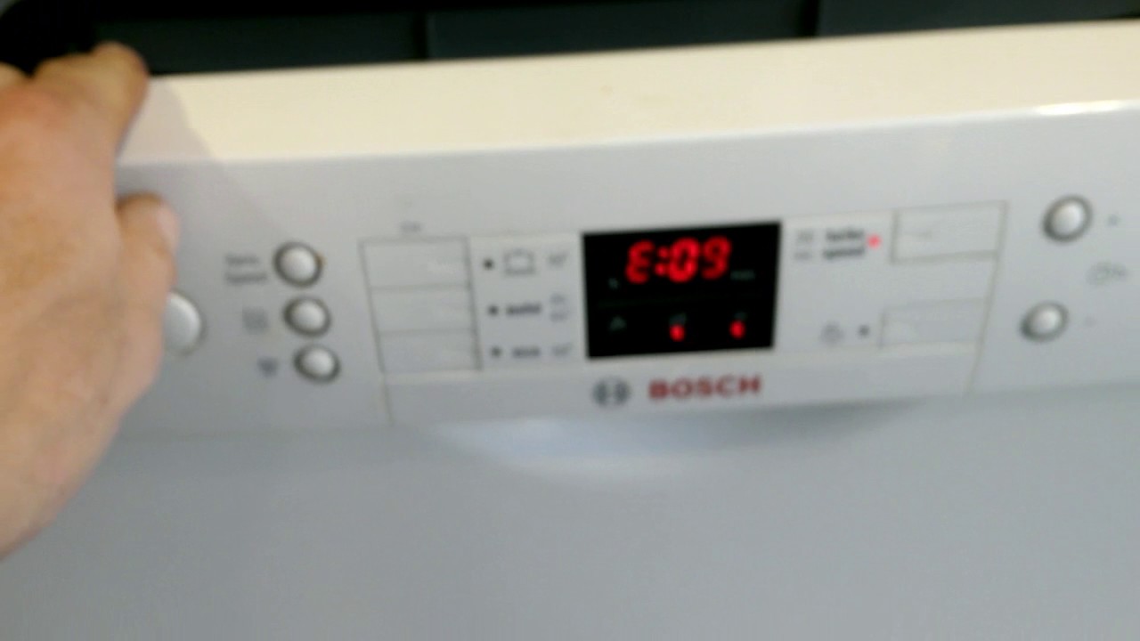 bosch dishwasher fault code e09