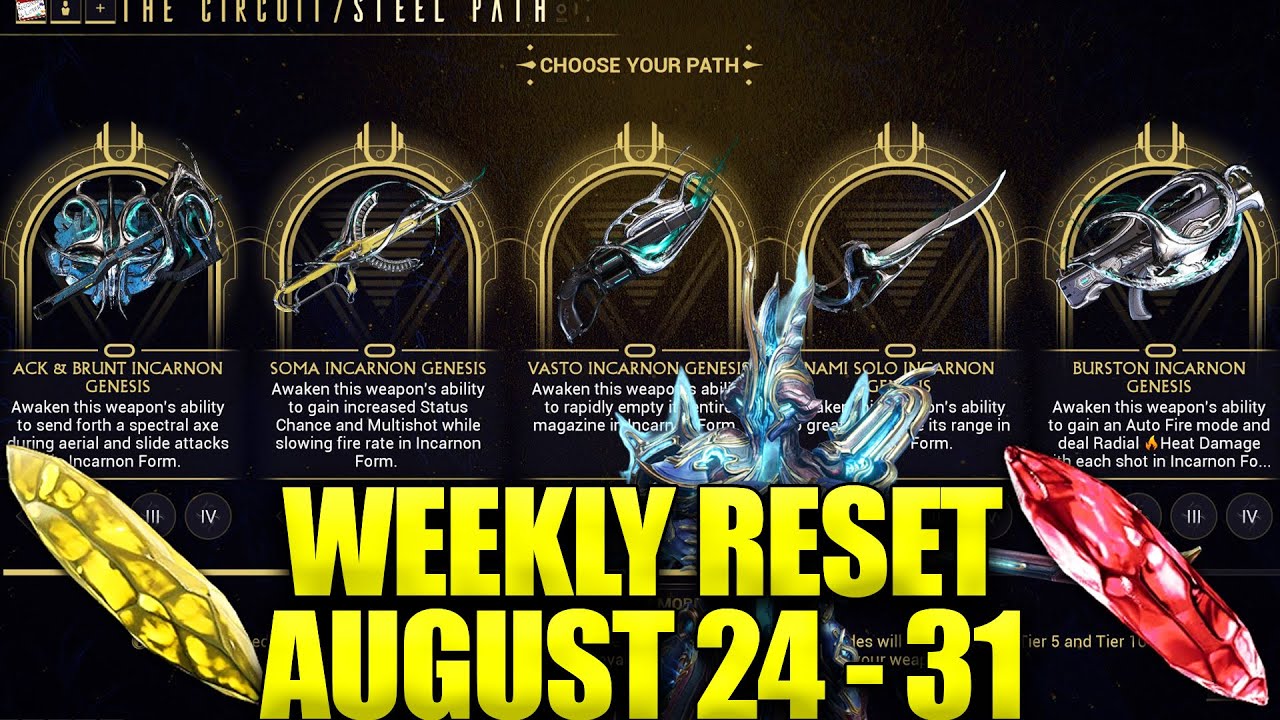 Caliban Prime Tuesday! Warframe Weekly Reset August 24 - 31