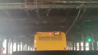 Flushing-Main St bound 2022 Nova Bus LFS Conehead 8769 Q48