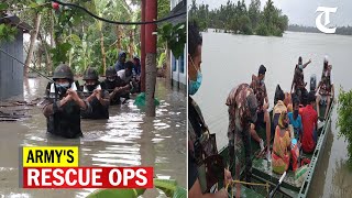 Indian Army carries out rescue operations in flood-hit West Bengal