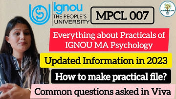 IGNOU MA Psychology Practical MPCL007 | How to make practical file? Everything about Practicals