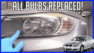 How to Replace Headlight, High Beam, & Blinker Bulbs BMW 328i 2007-2011 | EASY!