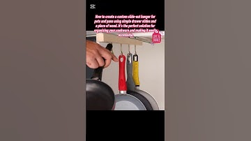 Genius DIY Kitchen Hack: Slide-Out Pan Hanger! #diy #tips #tricks #lifehacks #howto #home #kitchen