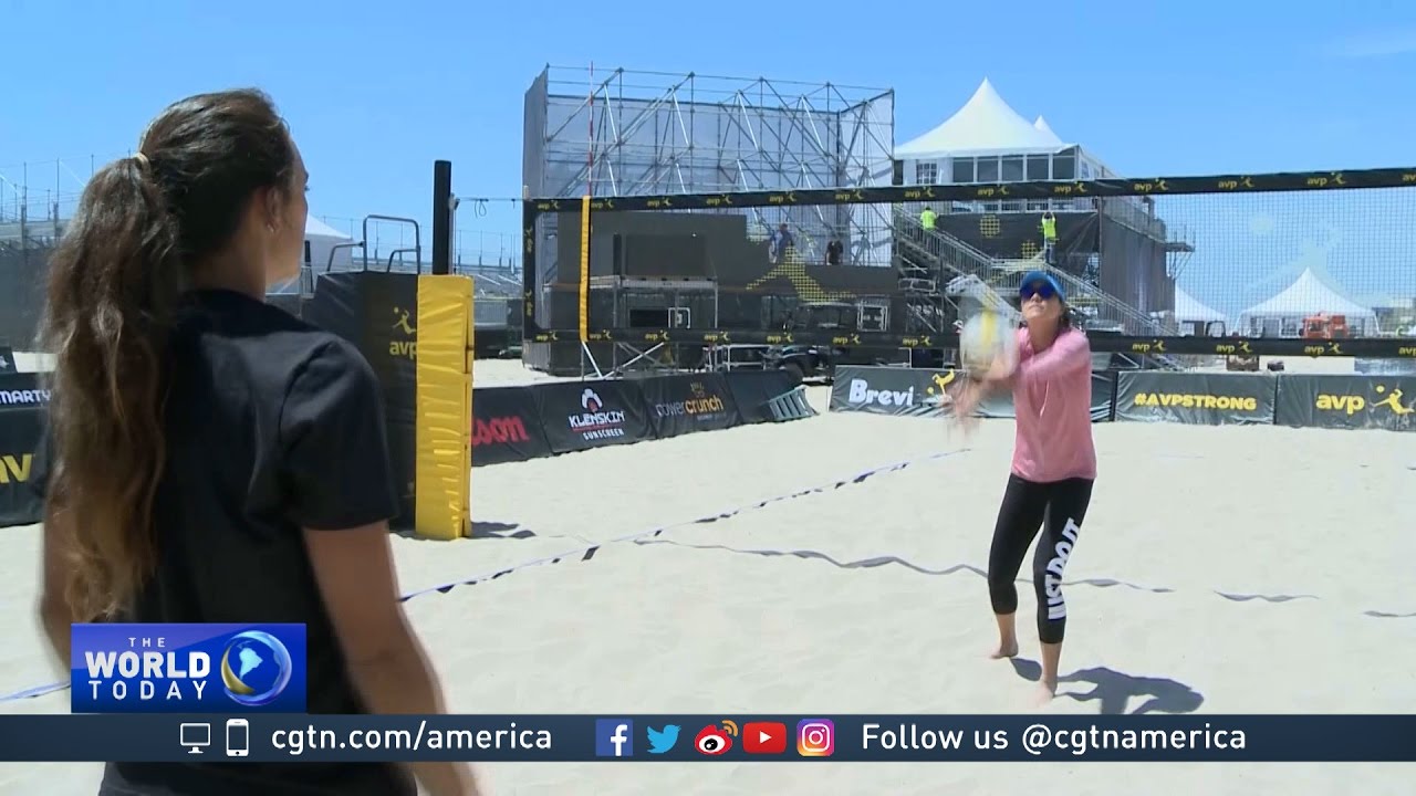Olympic medalist Xi Zhang promoting beach volleyball to Chinese players