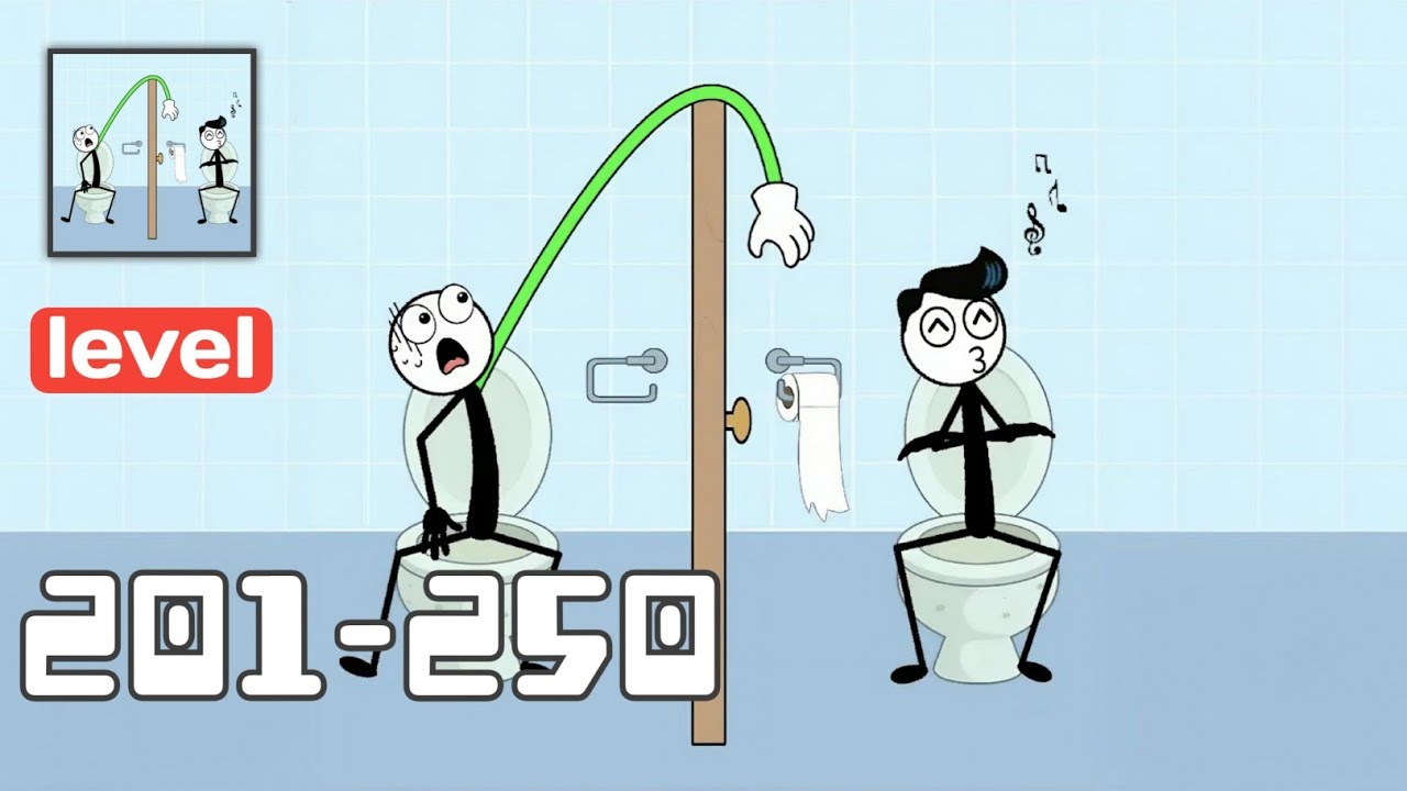 Tricky Thief: Brain Test - Gameplay Walkthrough Levels 201-250 - Funny Stickman Brain Puzzle Game