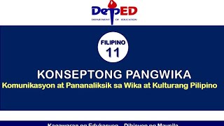 KONSEPTONG PANGWIKA (Wikang Pambansa,Wikang Panturo,Opisyal na Wika)