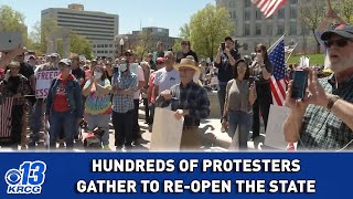 Hundreds of protesters gather demanding Governor to reopen the state