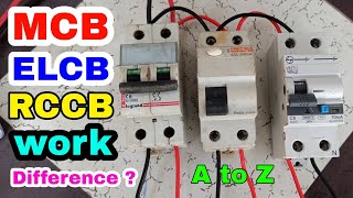 MCB and RCCB and RCBO difference ।। electric circuit breaker ।। रसीसीब ।। ELCB ।। MCB ।। RCBO