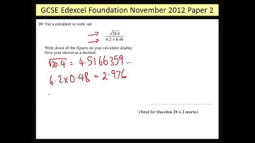 GCSE Edexcel Foundation November 2012 Paper 2 Q20