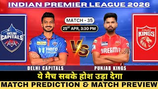 Delhi Capitals vs Punjab Kings 35th Prediction | DC Vs PBKS Match Prediction #IPL2026