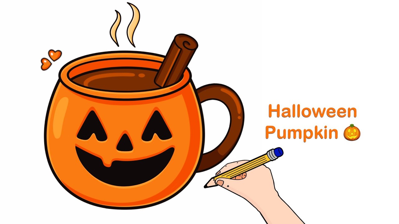 Draw Step-by-Step Pumpkin Spice Latte Easy | Step by Step Fall Drawing | Draw a Pumpkin Spice Latte