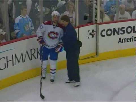 Craig Adams Hit On Marc-Andre Bergeron (May 2 2010)