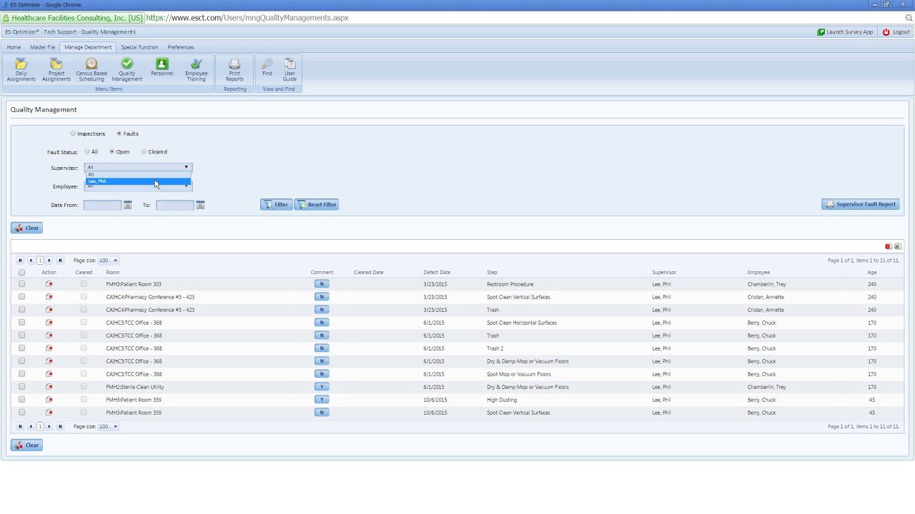 Quality Management   Fault Enhancement in ES Optimizer HD