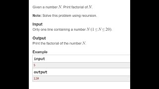 J. Factorial || Sheet #7 (Recursion) || (The Old Video)