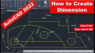 How to create Dimensions, continued Dimension and Baseline Dimension in Autodesk AutoCAD 2022