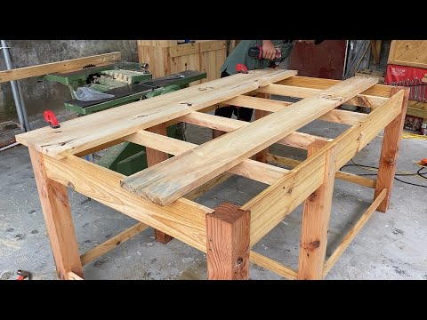 amazing woodworking from wood recycling idea wooden table or strong workbench for your workshop