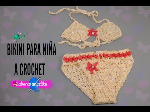 BIKINI NIÑA A CROCHET. Labores Angélika | -